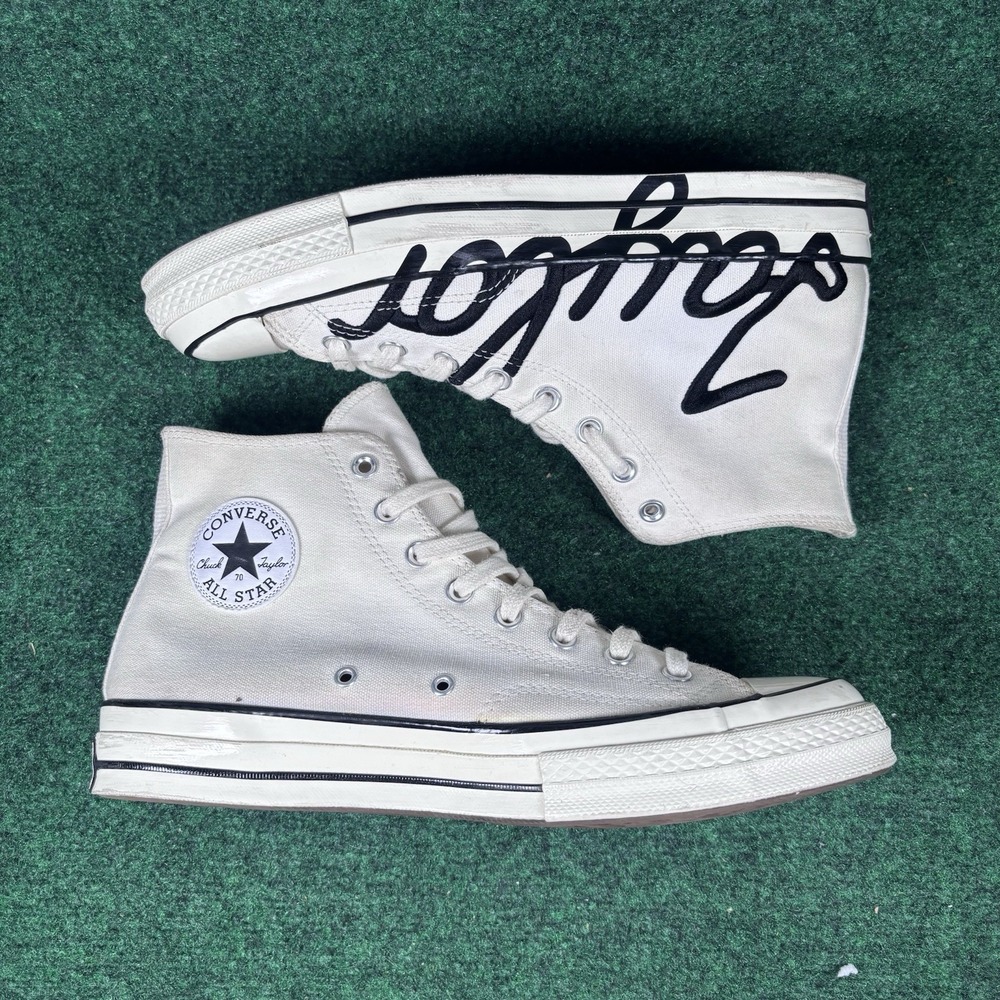 Converse Chuck 70 High Scripted Signature Print -White Egret Men's 10 Women's 12